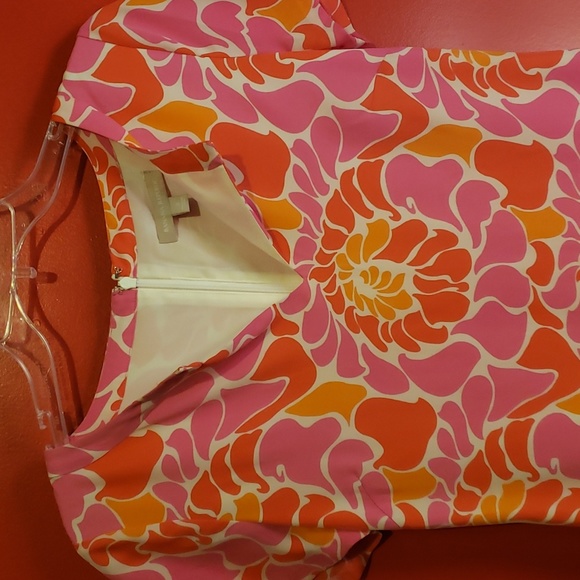 Banana Republic White Dress with Pink,Purple and Orange Designs - Picture 4 of 6